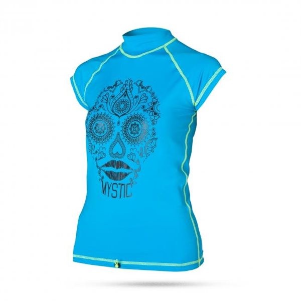 MYSTIC MEDINA RASH VEST CAPSLEVA Kratki rokav sprednja stran - Mint