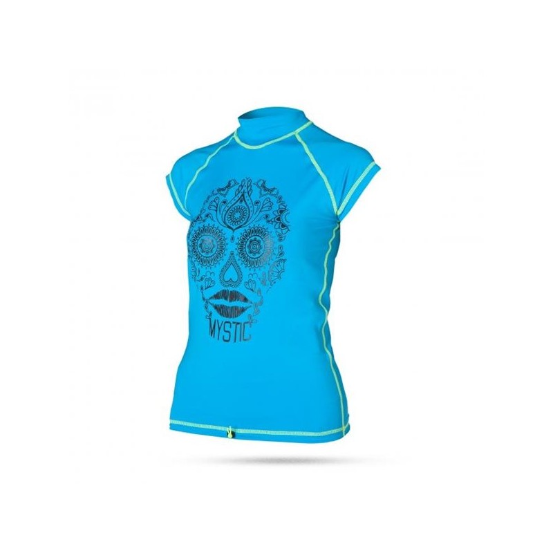 MYSTIC MEDINA RASH VEST CAPSLEVA Kratki rokav sprednja stran - Mint